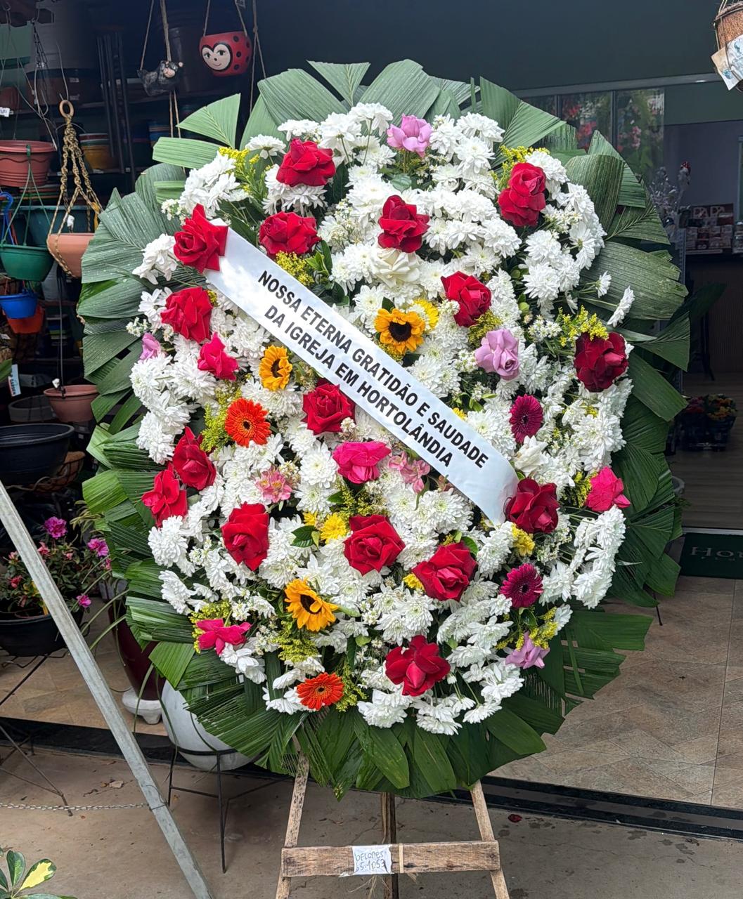 Coroa de flores para velório modelo Memória